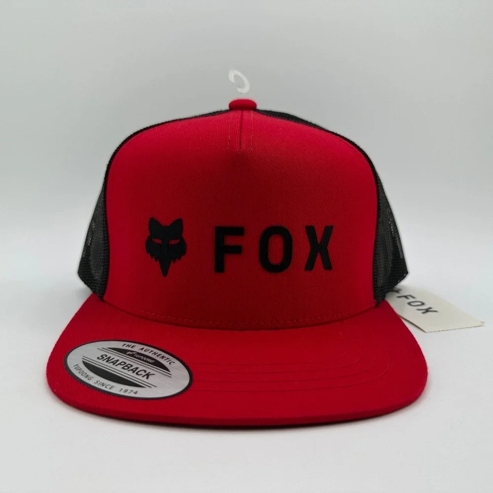 Fox Racing Absolute Snapback Kids Hat YOUTH Mesh Back Flame Red Cap NEW